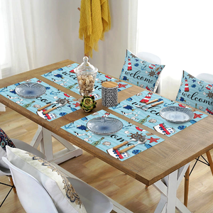 Wholesale Custom Heat Restaurant Home <b>Waterproof</b> 100% Organic Cotton GOTS Certificate High Quality 4 Pcs Eco Friendly Table <b>Mats</b> - Product Image 1