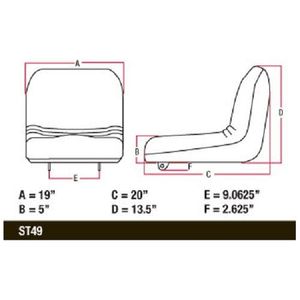 Asiento Compacto para Tractor Cortacésped con Reposabrazos para John Deere - Product Image 5