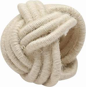 Anneau de serviette en corde naturelle de jute de qualité supérieure, couleur marron, fait à la main, 2022, idéal pour les mariages et les fêtes, couleur/taille personnalisée en stock - Product Image 3