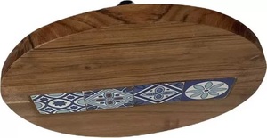Ensemble d'assiettes modernes élégantes en bois d'acacia naturel Plateaux de service en bois léger Plateaux de service pour snacks et desserts - Product Image 4