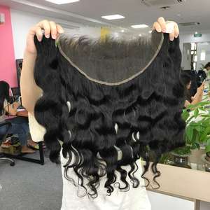 Vente en gros Perruque frontale en dentelle vague naturelle couleur naturelle 13x6 Extensions de cheveux humains non traités d'usine - Product Image 2