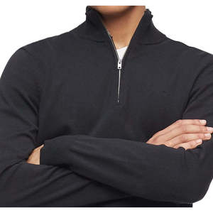 Maglione Classico da Uomo Calvin Klein in Cashmere con Zip 1/4, Colore Antracite, Taglia Piccola - Caldo, Mezza Manica con Motivo Stampato per Autunno/Inverno - Product Image 2