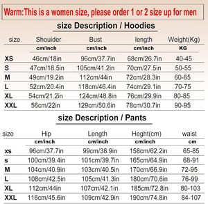 Survêtement à capuche unisexe Ensemble 2 pièces Sweatshirts et pantalons de jogging grande taille pour hommes et femmes - Product Image 6