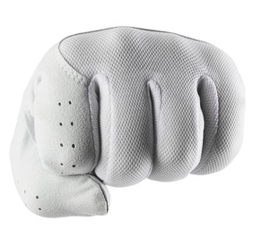 Gants de Tourisme Premium Antidérapants Personnalisés Blancs en Cuir Synthétique Peau de Mouton pour Hommes et Femmes, avec Compression Authentique en Microfibre et Fermeture Auto-agrippante Gauche - Product Image 3