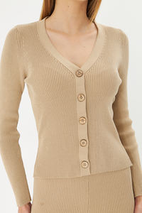 Conjunto de Dos Piezas de Ropa Casual para Mujer, Suéter Cárdigan Abotonado y Pantalones, Conjunto de Punto de Alta Calidad para Otoño-Invierno, para el Hogar y la Oficina - Product Image 3