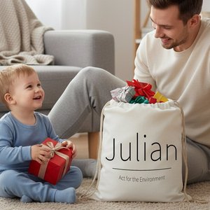 Sac à cordon personnalisé avec initiales simples pour cadeaux quotidiens, fêtes, Noël, pour enfants, famille, amis - Product Image 4