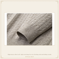 Polo pour homme de qualité supérieure à manches longues, texture torsadée, style décontracté chic pour les affaires |   Bureau |   Pull d'hiver confortable