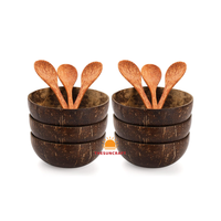 Vajilla de Cuenco de Coco Natural Hecha a Mano, Más Vendida, Tradicional, Tropical, Nueva, Pulida y Aceitada
