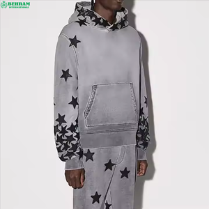 Sweat-shirts à capuche unisexe vintage délavés à l'acide, personnalisables avec logo, en molleton bouclette 100% coton écologique, sans cordon de serrage - Product Image 2