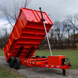NOUVEAU REMORQUE BENNE HYDRAULIQUE ORANGE 7'x14' ÉCONOMIQUE AVEC CONTRAPÈSE, FAIBLE NIVEAU DE BRUIT, GARANTIE 3 ANS - Product Image 2
