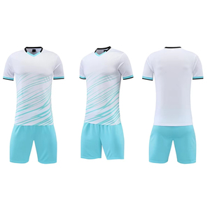 Haute qualité 100% polyester col en v à manches courtes uniforme de football personnalisé uni respirant hommes sport Football uniformes de football - Product Image 3