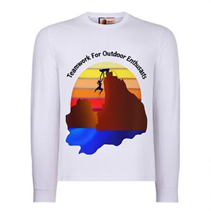 T-shirt à manches longues pour l'escalade en équipe avec motif coucher de soleil pour les amateurs de plein air - Product Image 2
