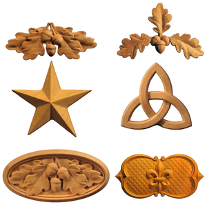 Wooden Carving Applique Solid Wood Onlay Elegant Vintage Wooden Ornament Furniture Door <b>Wall</b> Decoration Home Use <b>Decor</b> Onlay - Product Image 4