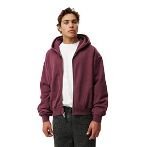 Sudadera con Capucha Casual para Hombre, 100% Algodón, con Cierre, Diseño Urbano, Hombros Caídos, Gruesa, para Invierno, Secado Rápido, Venta al Por Mayor - Product Image 2