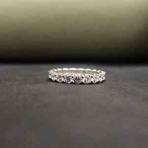 Bijoux fins exclusifs en acier inoxydable avec diamants ronds taillés, tendance unisexe, luxe, mariage, anniversaire, pour cadeau - Product Image 2