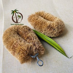 Cepillo de limpieza de fibra de coco NATURAL de VIETNAM, estropajo ecológico, estropajo BIODEGRADABLE con mango de cocina - Product Image 1