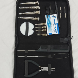 Oferta de logotipo personalizado de color negro, herramientas para el cabello, extensión de cabello y Micro enlaces, kit de herramientas para extensiones de cabello en diseño único sólido - Product Image 1