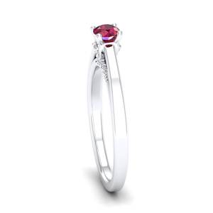 Anillo de Halo Oculto de Plata de Ley 925 con Moissanita de Lujo REYES para Mujer, Precio al por Mayor, Joyería con Piedra Preciosa de Rubí de 0.25 Quilates - Product Image 3