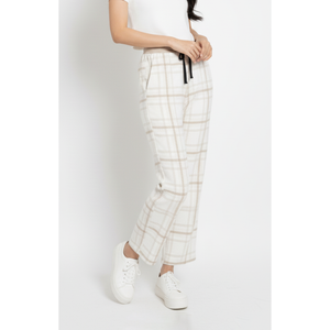 Pantalon de détente pour femme, style décontracté, hiver, uni, jambe large, devant plat, cordon de serrage, écologique, respirant - Product Image 1