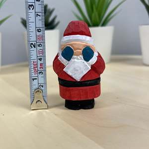 YEEYAYA 4 pezzi di legno scultura Santa set intagliato a mano in legno babbo natale figurina per la decorazione della casa e regalo di natale - Product Image 4