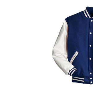 Veste universitaire pour hommes et streetwear avec cuir d'agneau, manches longues, vêtements d'hiver, veste universitaire tendance - Product Image 3