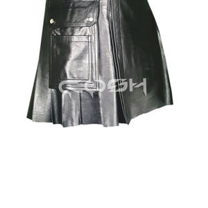 Kilt en cuir noir de sport pour hommes actifs écossais Kilts traditionnels de fierté écossaise incarnés avec une élégance raffinée - Product Image 6