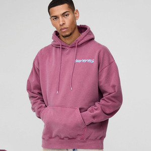 Sudadera con capucha lavada con gráfico de volcán con estampado de pájaro Homme de gran tamaño personalizada, sudaderas con capucha para hombre, mezcla de algodón, diseño personalizado, última moda - Product Image 1