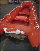 Radeau de sauvetage gonflable portable Compassarmor pour 5 personnes avec gonflage en 3 minutes, pagaie incluse - Bateau gonflable de sauvetage durable