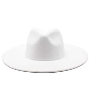 Sombreros Fedora Lisos Teñidos Unisex al por Mayor, Sombreros Fedora de Polialgodón para Mujer, Sombrero Fedora de Ala Ancha para Invierno y Otoño - Product Image 2