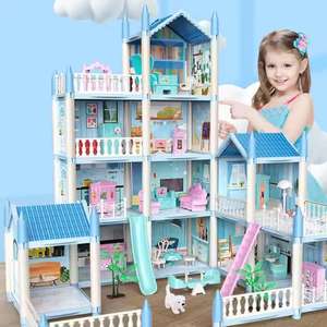 Set de Juego de Casita de Princesa Miniatura de Plástico DIY con Muebles y Accesorios de Juguete para Niñas y sus Muñecas - Product Image 3