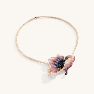 Colorful Floral <b>Necklace</b> Rose Gold Plated Cubic Zirconia Flower Pendant <b>Statement</b> <b>Necklace</b> for Women Luxury Bridal Jewelry - Product Image 2