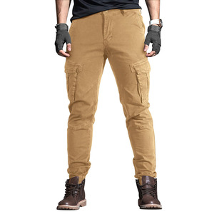 Pantalon de survêtement évasé pour homme en toile légère de haute qualité, style décontracté, avec poches cargo superposées, multi-poches personnalisées, respirant, streetwear - Product Image 1