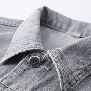 Light Grey Denim Suit Men's Slim Stretch Two-piece Spring and <b>Autumn</b> High Quality Trend Jacket And Pant Denim Suit - Product Image 3