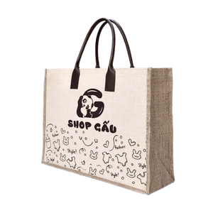 กระเป๋าผ้าลินินปอกระเจาพับได้แบบขายส่ง เป็นมิตรกับสิ่งแวดล้อม พร้อมหูหิ้วแบบไดคัท ปิดด้วยซิป รับพิมพ์โลโก้ตามสั่ง รีไซเคิลได้ ผลิตในเวียดนาม - Product Image 2