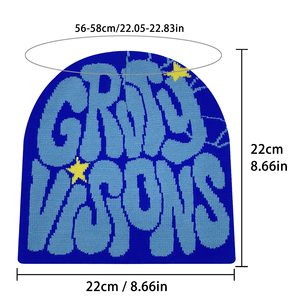 Bonnet personnalisé avec logo, motif rétro surdimensionné, tricot jacquard, bonnet doux et extensible, doublure double couche, thermique pour l'hiver - Product Image 2