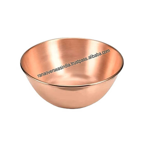Cuenco para mezclar de cobre puro, cuenco para servir liso más vendido en forma redonda para ensaladas, frutas y verduras - Product Image 1