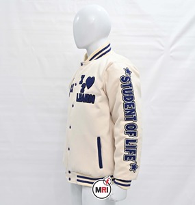 Wholesale Custom Logo Premium Quality Chenille Embroidery Winter <b>Fleece</b> Bomber Letterman Baseball Varsity <b>Jacket</b> Breathable Men - Product Image 3