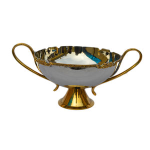 Prix de gros assiette de service en métal plat de mariage bol décoratif vaisselle plats pour thème moderne - Product Image 4