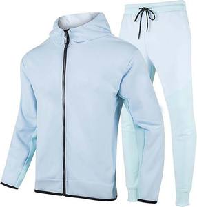 Pantalon évasé deux pièces de haute qualité pour hommes survêtement à capuche 100% coton hiver pour bouffée impression Logo ensembles empilés à capuche - Product Image 1