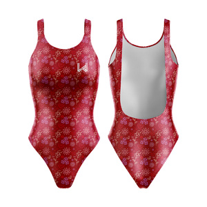 Traje de Baño Bikini de Competición para Mujer, Personalizado, de Alta Calidad, con Escote Redondo, Espalda Texturizada, Estampado Floral, Ecológico - Product Image 3