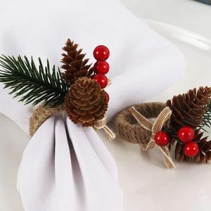 Porte-serviette écologique en jute pour décoration de table rustique Fêtes de mariage Hôtel Salle à manger Charmant anneau de serviette - Product Image 3