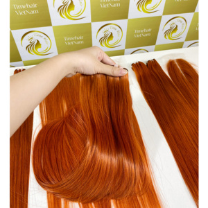 วิกผมเวียดนามสีส้มอ่อนแบบตรงธรรมชาติ คุณภาพสูง 100% เส้นผมแท้แบบ Remy พร้อมเชือกผูกผมด้านหน้า - Product Image 4