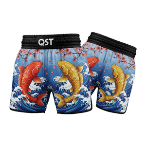 กางเกงขาสั้นมวยไทยขาสั้นสำหรับผู้ชายกางเกงมวยแบบซับลิเมชันปรับแต่งได้ - Product Image 3