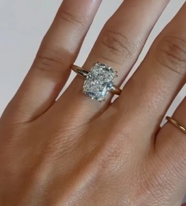 5 Ct Cushion Cut Moissanite <b>Diamond</b> Ring 925 Sterling Silver Customized Engagement Ring & <b>Other</b> <b>Diamond</b> <b>Jewelry</b> - Product Image 1