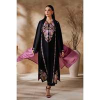Ensemble 3 pièces MIRANA pour femme : chemise élégante en coton et fibre de bambou à col en V et manches longues, dupatta en mousseline tie-dye et pantalon