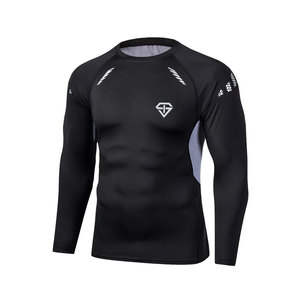 Chemise de compression à manches longues pour hommes pour salle de sport, musculation et jogging, respirante, solide, style sportif, fabricant direct - Product Image 1