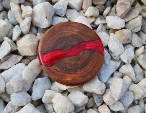 Ensemble de sous-verres en bois d'acacia et pierre de qualité supérieure avec support, tampons en bois faits à la main écologiques pour le bureau et la maison modernes - Product Image 2