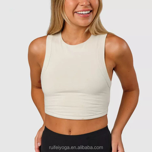 เสื้อกล้ามเอวลอยผ้าฝ้ายสีขาวสำหรับผู้หญิงเสื้อกล้ามแต่งโลโก้ได้ตามต้องการฤดูร้อน - Product Image 1