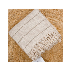 Striped Cotton Linen <b>Throw</b> Blanket With Fringe Nordic Style Rectangular Home Decor All Season Breathable Woven <b>Sofa</b> <b>Cover</b> - Product Image 6