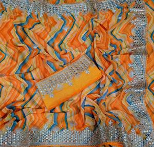 Última colección 100%, blusa bordada de Sari de diseñador de lino de seda, ropa de boda india tradicional de alta calidad para fiestas - Product Image 2